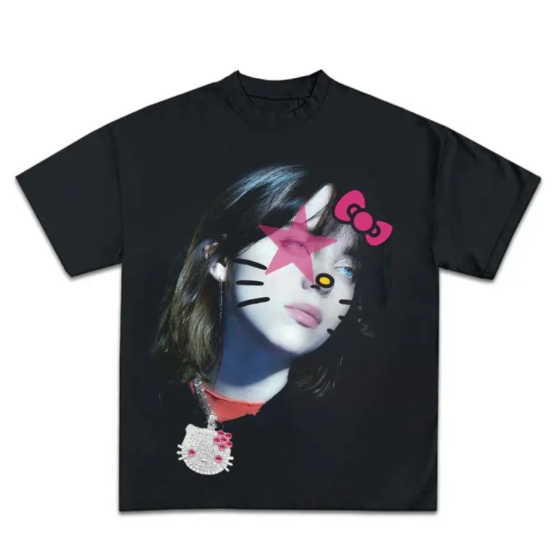 Super Star Kityy Billiie EyelashGraphic Big Face Rap Tee Shirt Retro Top Streetwear Hoodie, Sweatshirt | UrbanDripWear.com