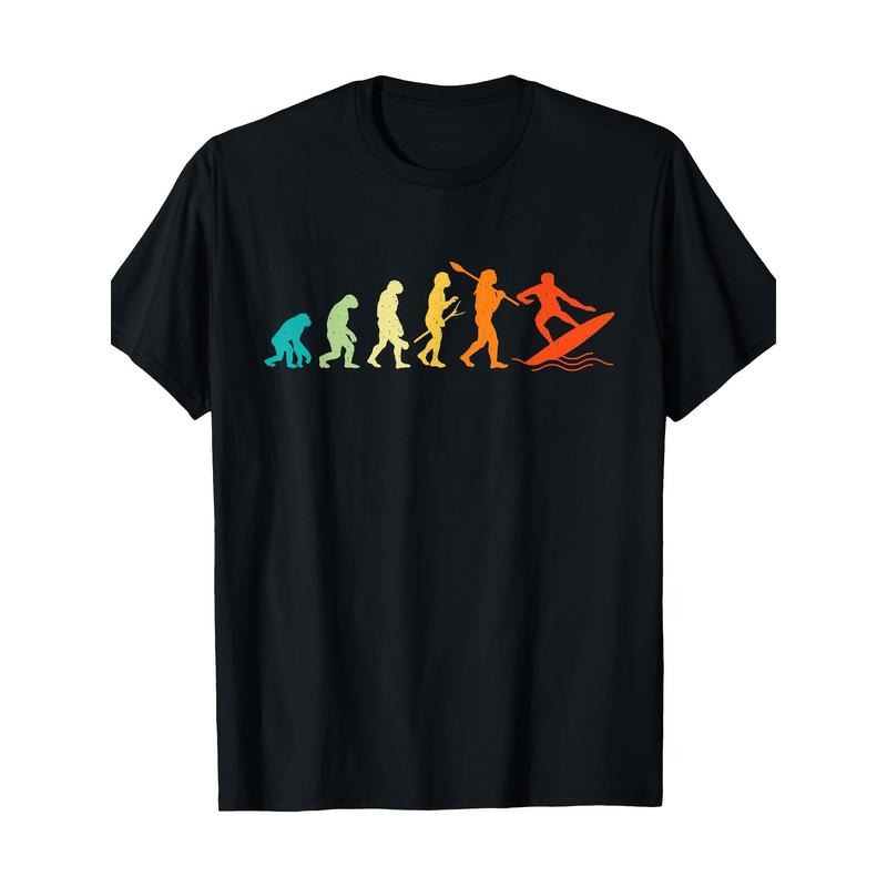 Surfer Evolution - Surfboard Surfer Surf T-shirt 100% cotton T-shirt Made in USA Hoodie, Sweatshirt | UrbanDripWear.com