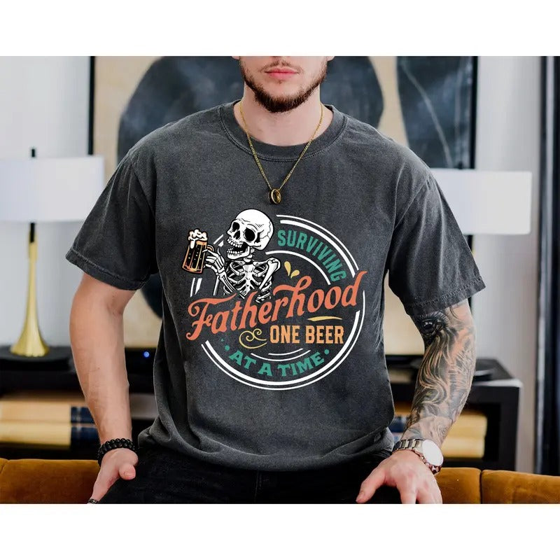 Surviving Fatherhood One Beer At A Time Comfort Colors Shirt Father's Day Shirt Funny Dad Shirt Birthday Dad Shirt Gift...