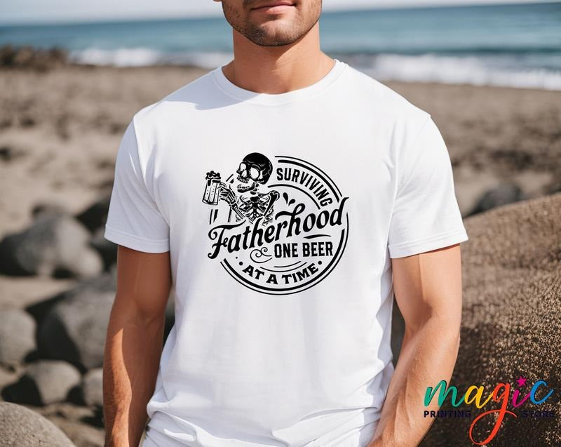Surviving Fatherhood One Beer At A Time Shirt Funny Dad Shirt Dad Life Tee Birthday Dad Gift Sarcastic Shirt Fathers Day...