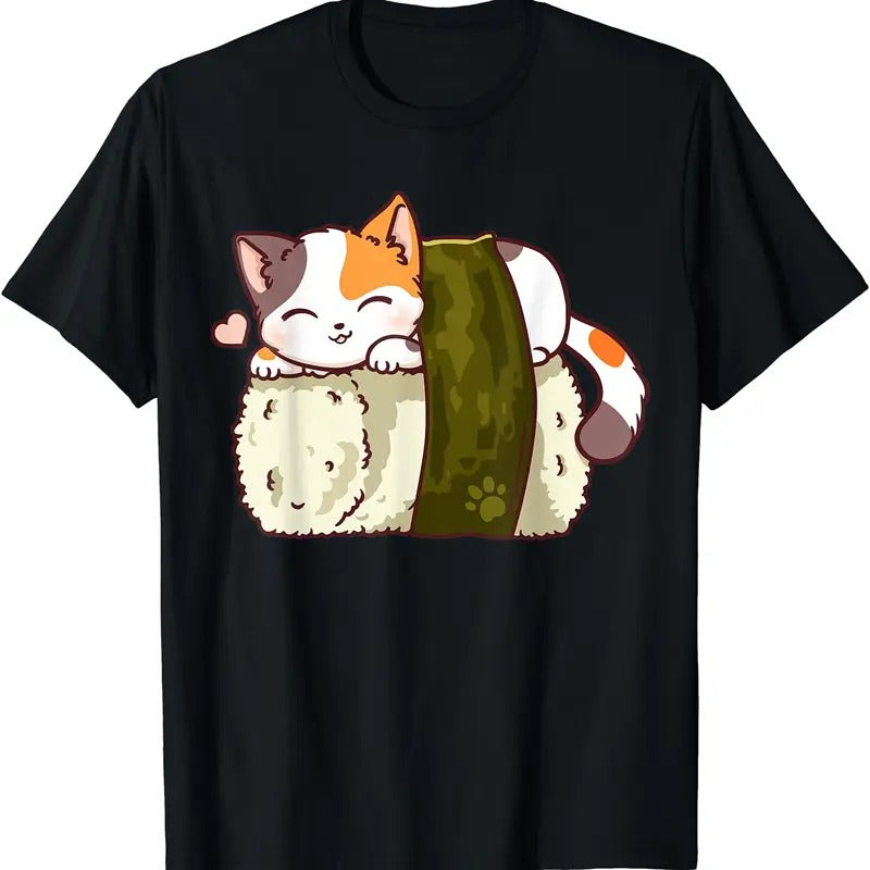 Sushi Cat Kawaii Anime Neko Japanese TShirt Hoodie, Sweatshirt | UrbanDripWear.com