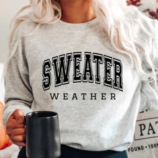 Sweater Weather Fleece Crewneck Sweatshirt T-Shirts, Hoodie | UrbanDripWear.com