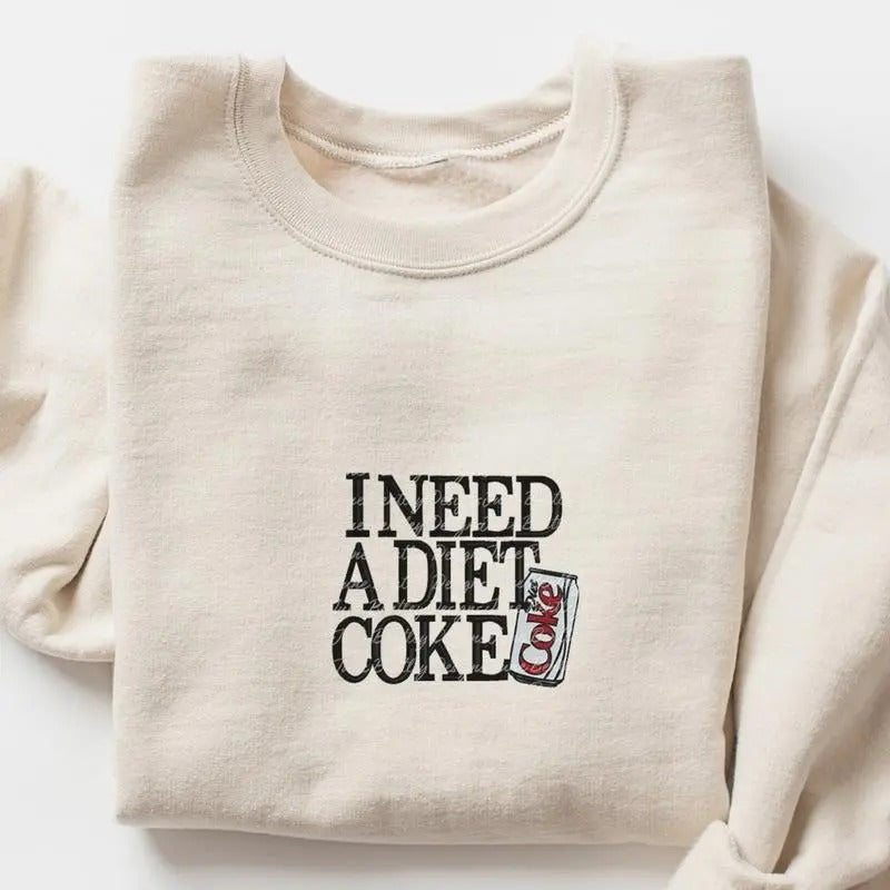 Classic Fit Unisex T-shirt/Sweatshirt - I Need A Diet Coke Diet - Cotton Hoodie | UrbanDripWear.com