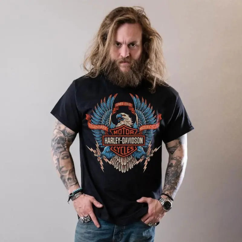 Men's Vintage Motorcycle T-shirt/Sweatshirt Soft Cotton Classic Fit Hoodie | UrbanDripWear.com