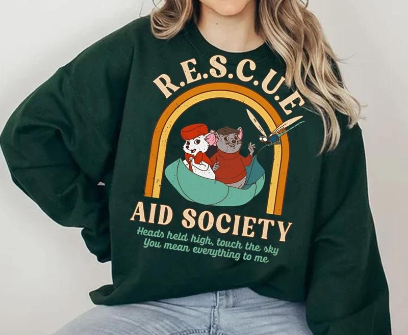 Vintage 70S The Rescuers Bernard And Bianca TShirt/ Sweatshirt, Rescue Aid Society T-shirt, Retro Cartoon 70s, World...