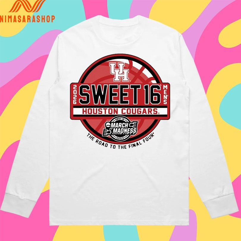 Sweet 16 Houston Cougars Men’s 2026 March Madness The Road To The Final Four Shirts