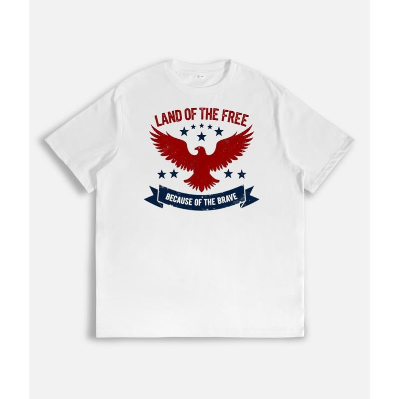 Symbolic T - Shirt: "Land of the Free Because of the Brave" Motif for Patriotic Pride Hoodie, Sweatshirt | UrbanDripWear.com