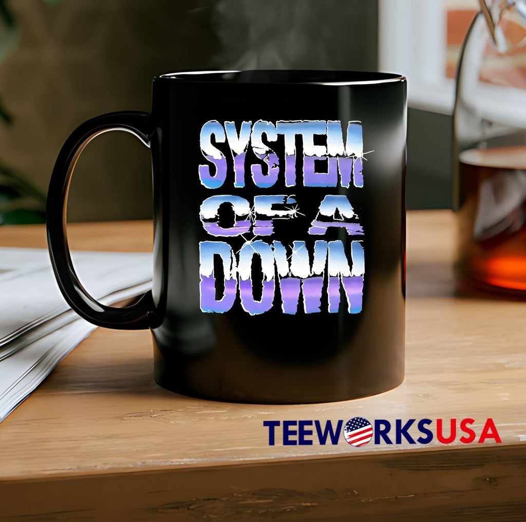 System of a Down Logo Purple Gradient Fade Band T-Shirt