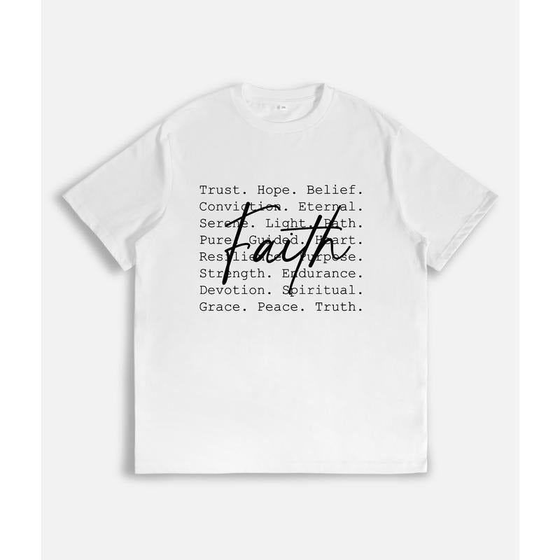 T - Shirt Emblazoned with Inspirational Words and Prominent "Faith" Typography style 02 Hoodie, Sweatshirt |...