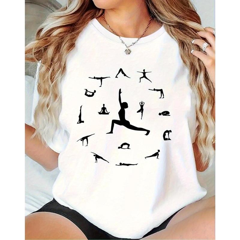 T - Shirt for Yoga Enthusiasts: Collection of Yoga Pose Silhouettes in a Circular Arrangement for an Active Vibe Hoodie,...