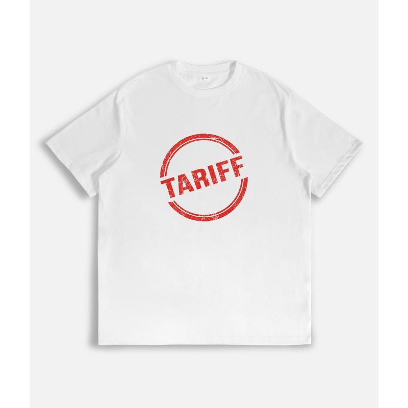 T - Shirt with "TARIFF" in a Red Stamp - Style Graphic Hoodie, Sweatshirt | UrbanDripWear.com