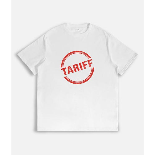 T - Shirt with "TARIFF" in a Red Stamp - Style Graphic Hoodie, Sweatshirt | UrbanDripWear.com