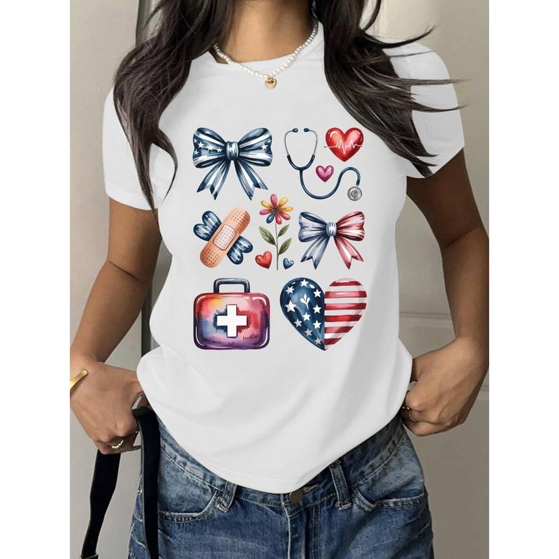 T - Shirt with Patriotic and Medical - themed Graphics for Healthcare Heroes Hoodie, Sweatshirt | UrbanDripWear.com