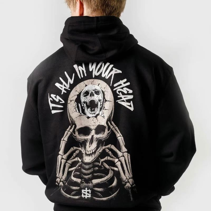 Men's All in Your Head Hoodie/T-Shirt - Cotton Fleece Pullover Sweatshirt | UrbanDripWear.com