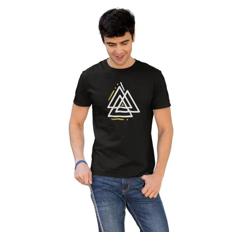 T-Shirt Men Made in USA Viking Graphic Triangle Minimalist Shirt Nordic Man T Shirt Hoodie, Sweatshirt | UrbanDripWear.com