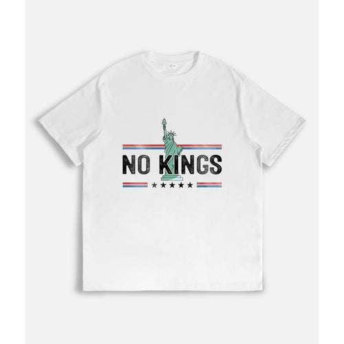T-Shirt with "NO KINGS" Slogan and Statue of Liberty Graphic Print Hoodie, Sweatshirt | UrbanDripWear.com