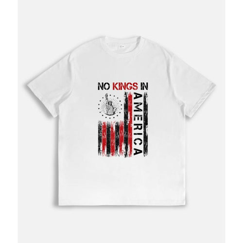 T-Shirt with "NO KINGS IN AMERICA" Slogan and Statue of Liberty