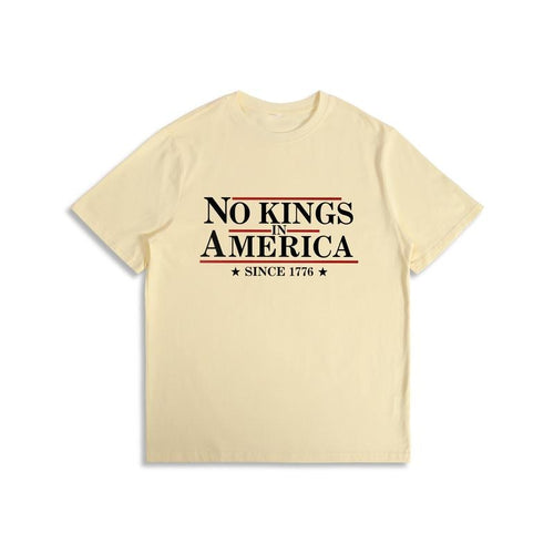 T-Shirt with "NO KINGS IN AMERICA SINCE 1776" Slogan Print Hoodie, Sweatshirt | UrbanDripWear.com