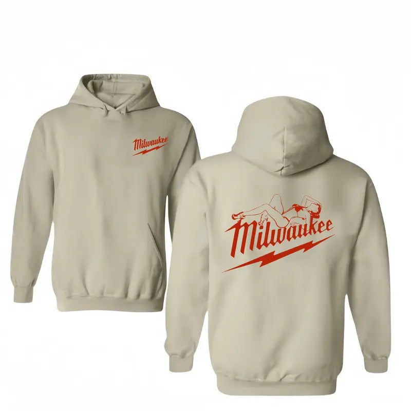 Funny Milwaukee With Woman Hoodie/T-Shirt, Vintage Graphic Design, Unisex for Men for Women, Warm and Cozy, Long Sleeve...