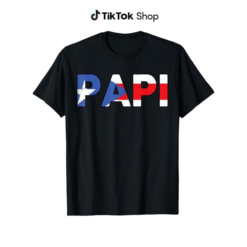 T-shirt - Puerto Rican flag, ideal for Father'S Day, suitable for Puerto Rico, casual loose fit, machine washable,...