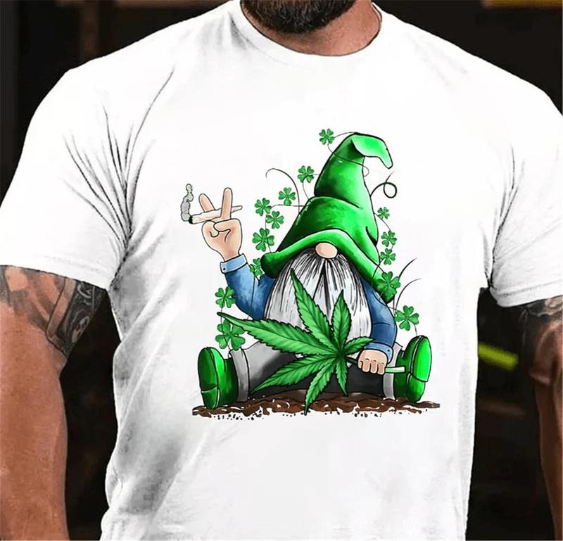 T-shirt Funny Gnome Pot Leaf 420   St Patrick's Day Classic T-shirt Hoodie, Sweatshirt | UrbanDripWear.com