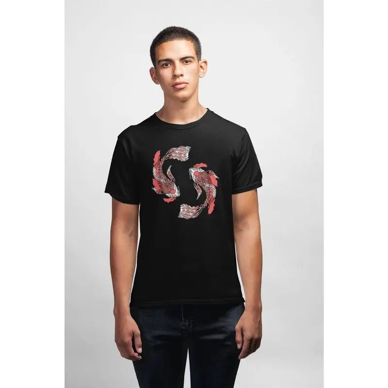 T-shirt Men's Koi Fish Asian Shirt Husband Gift Birthday Asia Chinese Graphic Tshirt Hoodie, Sweatshirt | UrbanDripWear.com