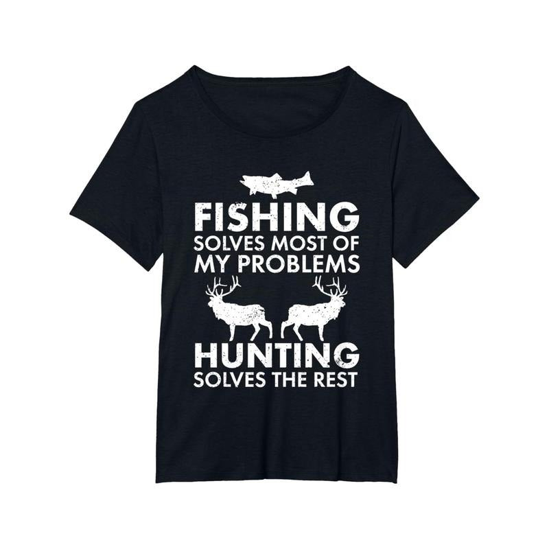 T-shirt, Fun fishing and hunting gift Christmas Humor Hunter Cool T-shirt made in usa Hoodie, Sweatshirt | UrbanDripWear.com