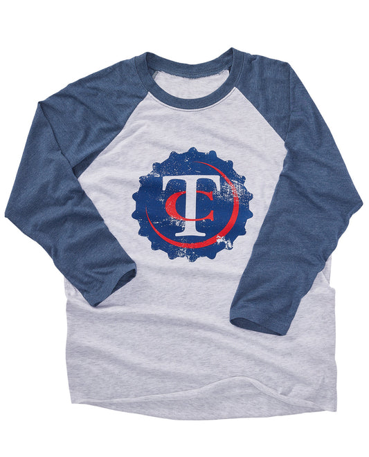 (Twins) TC Bottle Cap Unisex Triblend 3/4 Sleeve Raglan T-Shirt