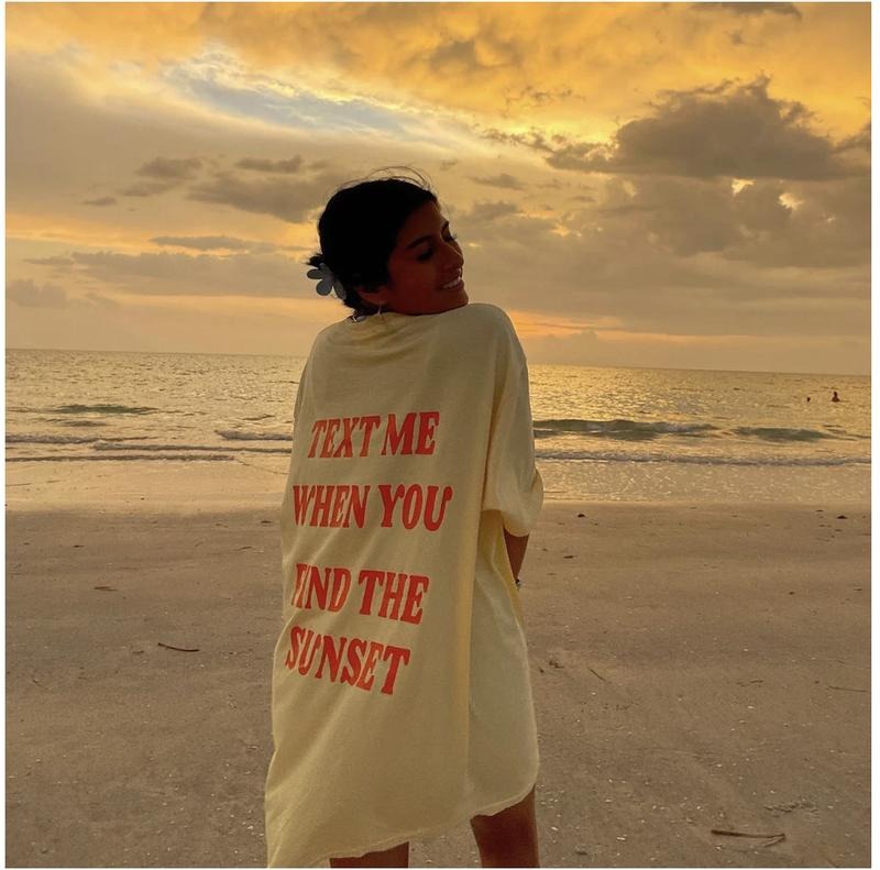 TEXT ME WHEN YOU FIND THE SUNSET SHIRT Cotton Comfort Hoodie, Sweatshirt | UrbanDripWear.com