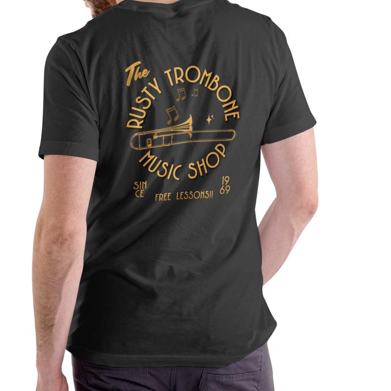 THE RUSTY TROMBONE MUSIC SHOP T Shirt, funny, Unisex, Cotton Menswear Soft Hoodie, Sweatshirt | UrbanDripWear.com
