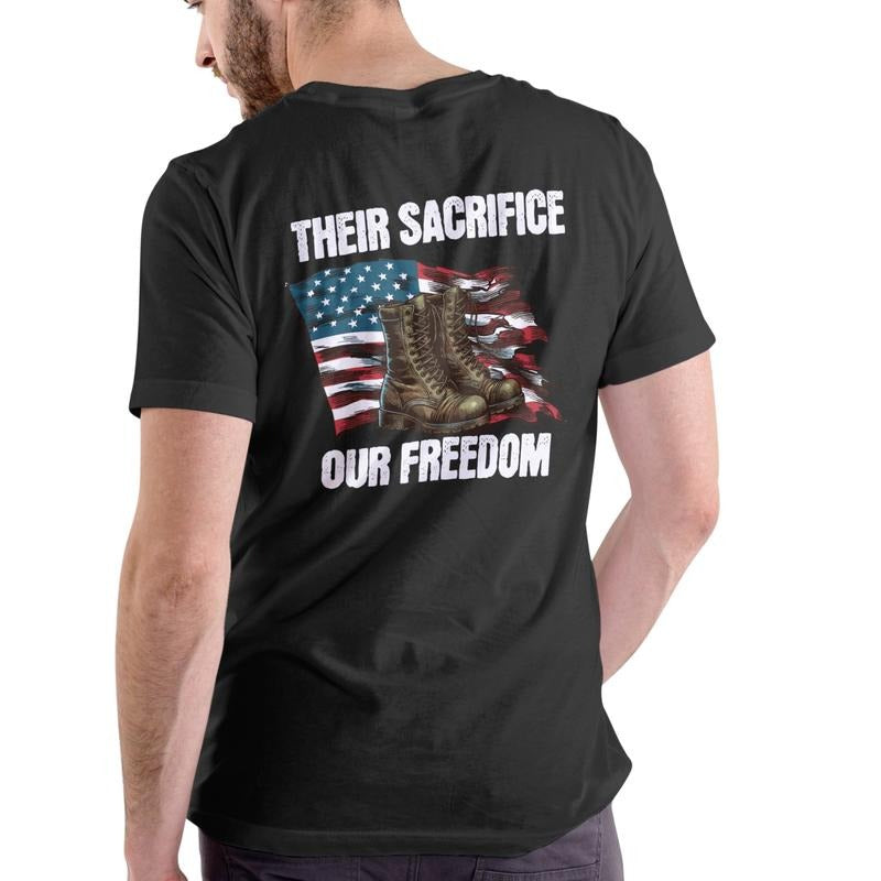 THEIR SACRIFICE OUR FREEDOM T Shirt, Patriotic, Unisex, Cotton Hoodie, Sweatshirt | UrbanDripWear.com