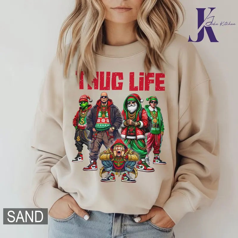 THUGLIFE Christmas Shirt, Christmas Movies Shirt, Character Movie Christmas Shirt, Xmas Graphic Tee Hoodie, Sweatshirt