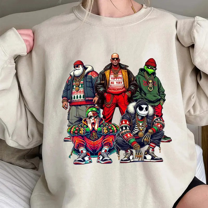 THUGLIFE Christmas Shirt, Christmas Movies Shirt, Xmas Graphic Tee Comfort Cotton Fabric Top Fabric Top Hoodie, Sweatshirt