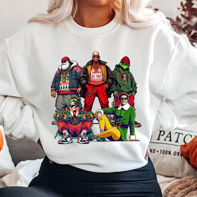 THUGLIFE Christmas Shirt, Christmas Movies Shirt, Xmas Graphic Tee Comfort Cotton Fabric Top style 07 Hoodie, Sweatshirt