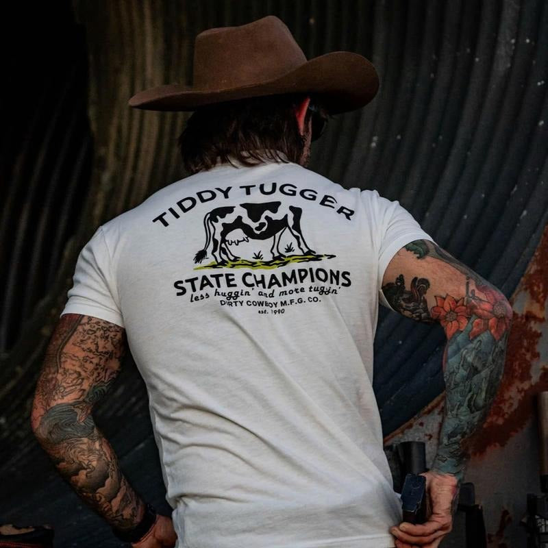 TIDDY TUGGER 1990 State Champions Vintage Men's T-Shirt 1-Side Unisex Cotton Tee Hoodie, Sweatshirt | UrbanDripWear.com