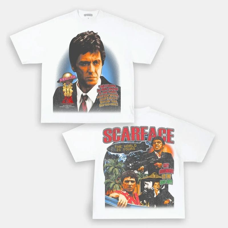 TONY MONTANA "SCARFACE" HEAVYWEIGHT GRAPHIC T-SHIRT breezy shirt heavy cotton tshirt printing Butterfly Unisex Hoodie,...