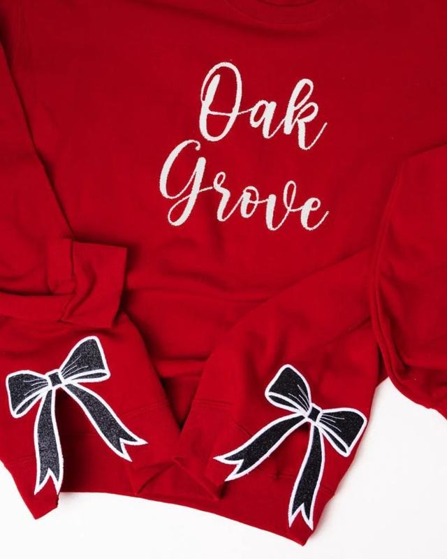 TRUE RED Embroidered Side Bows Unisex NuBlend Crew Sweatshirt T-Shirts, Hoodie | UrbanDripWear.com