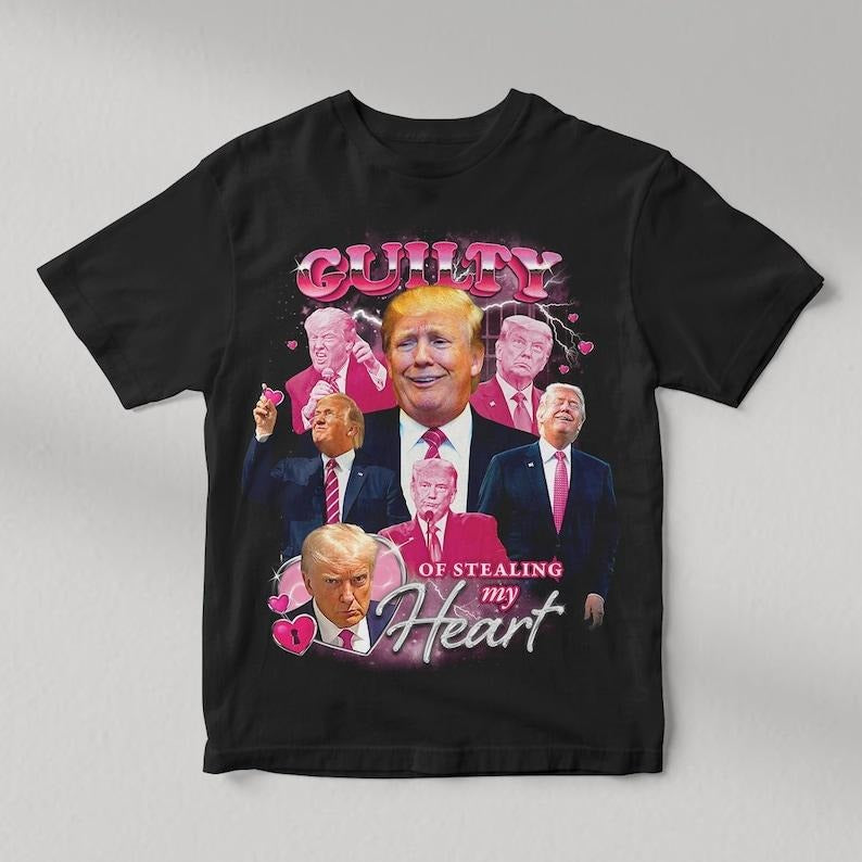 TRUMP: Guilty Of Stealing My Heart | Vintage Bootleg Mugshot Retro Shirt Merch | Unisex Cotton  sweater Hoodie, Sweatshirt