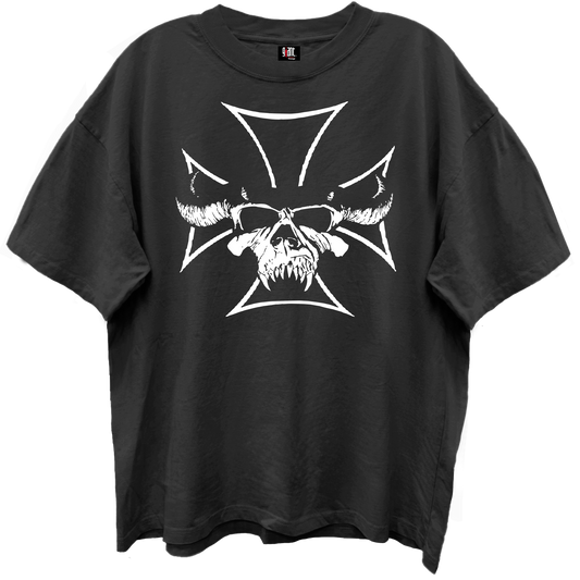 DANZIG IRON CROSS LIMO BLACK ENZYME WASH T-SHIRT/GIANT VINTAGE T-SHIRT