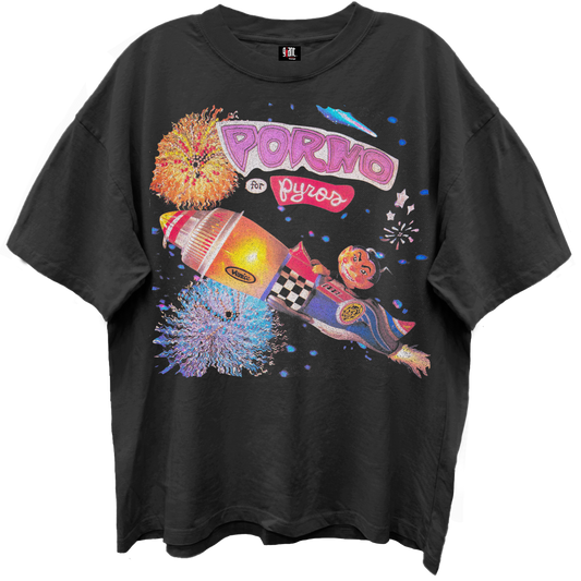 PORNO FOR PYROS ALBUM COVER VINTAGE BLACK ENZYME WASH T-SHIRT/GIANT VINTAGE T-SHIRT