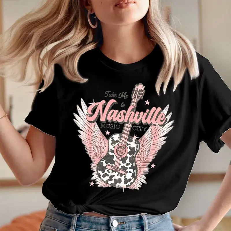 TSHIRT Take Me  To Nashville  Music City T-Shirt Happy Valentines Day Cute Sweet Heart Funny Men Women Couple Matching...