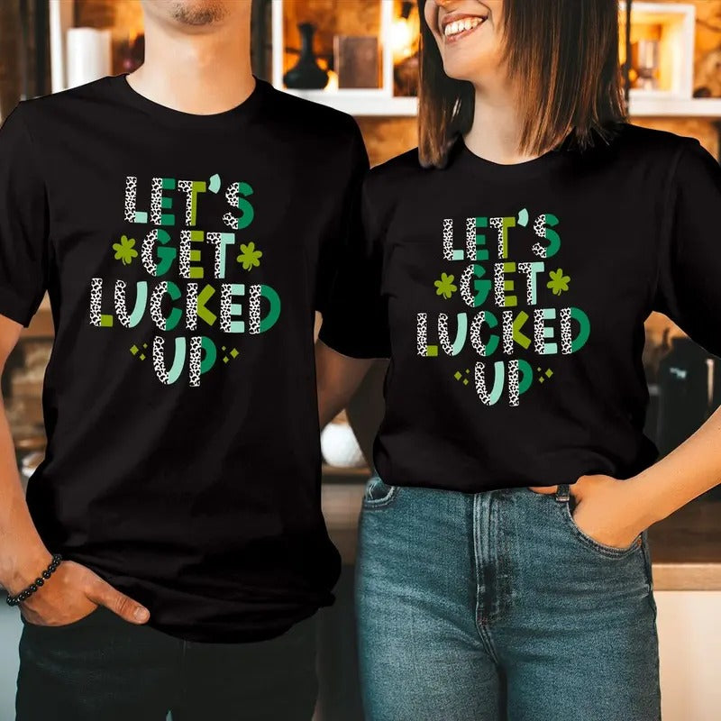 TSHIRT (182) Lets Get Lucked Up St Patrick's Day Unicorn Shirt Happy Saint Patrick's Day T Shirt Funny Irish Shamrock...