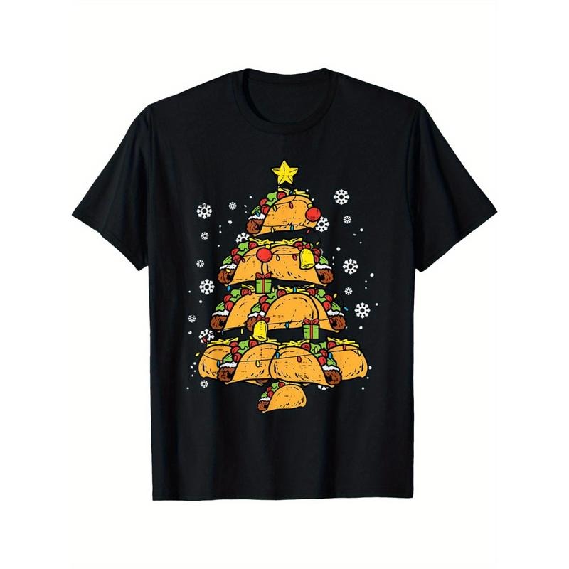 Taco Christmas Tree T-Shirt for Men