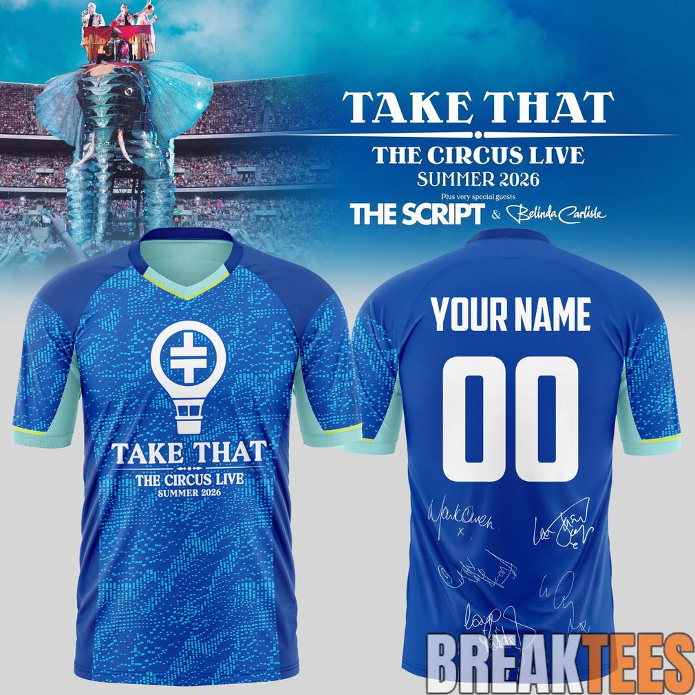 Take That x The Script The Circus Live 2026 Custom Football Jersey
