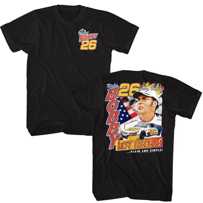 Talladega Nights T Shirt, Movie Character Film Nascar T Shirt, Vintage Racing Two Sided Tee Shirt, Sports Comedy Film,...