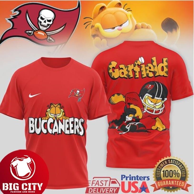Tampa Bay Buccaneers Garfield Football Character Two Sided Shirt