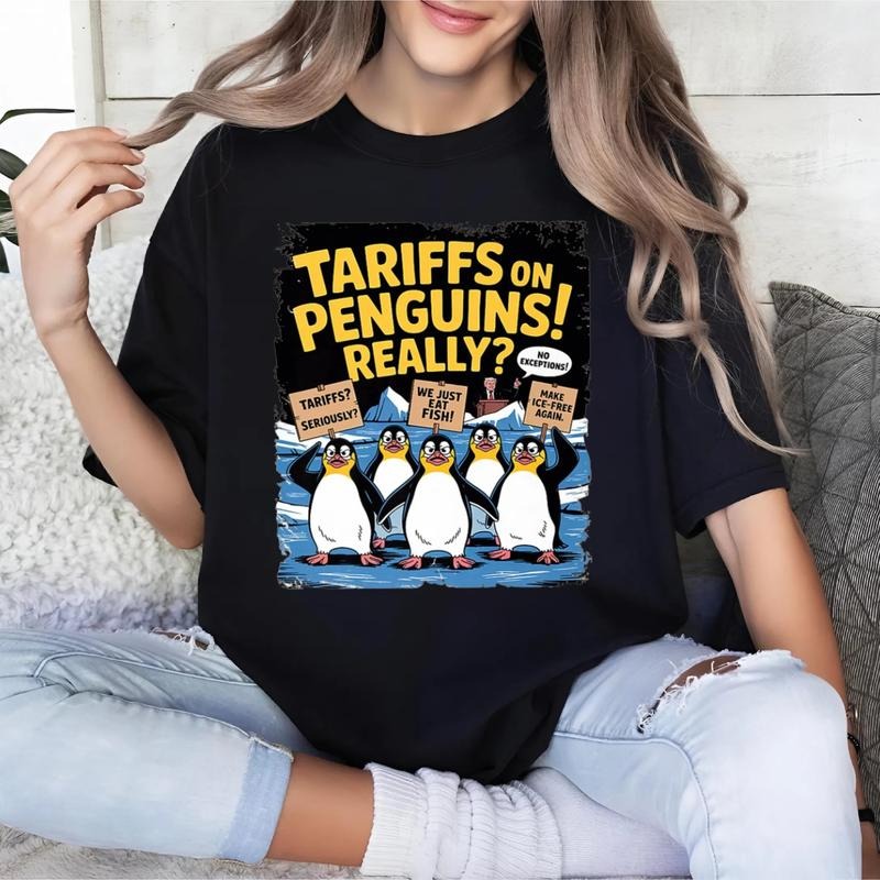 Tariffs on Penguins! Really T-shirt, Penguins Against Tariffs Tee, 100% cotton shirt Hoodie, Sweatshirt | UrbanDripWear.com