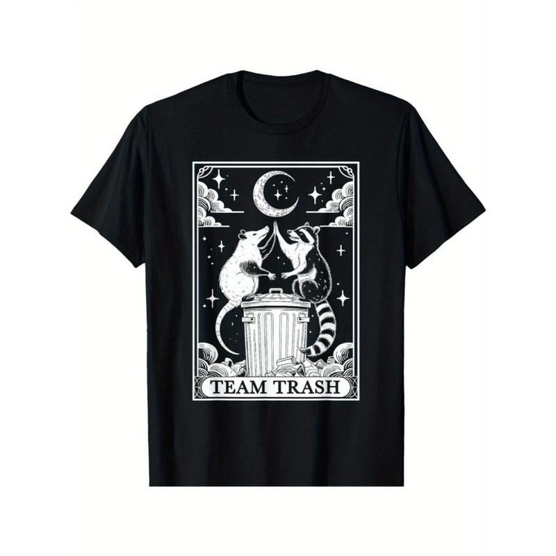 Tarot Card Vintage Team Trash Crescent Moon Opossum Raccoon T-Shirt Made in USA Hoodie, Sweatshirt | UrbanDripWear.com