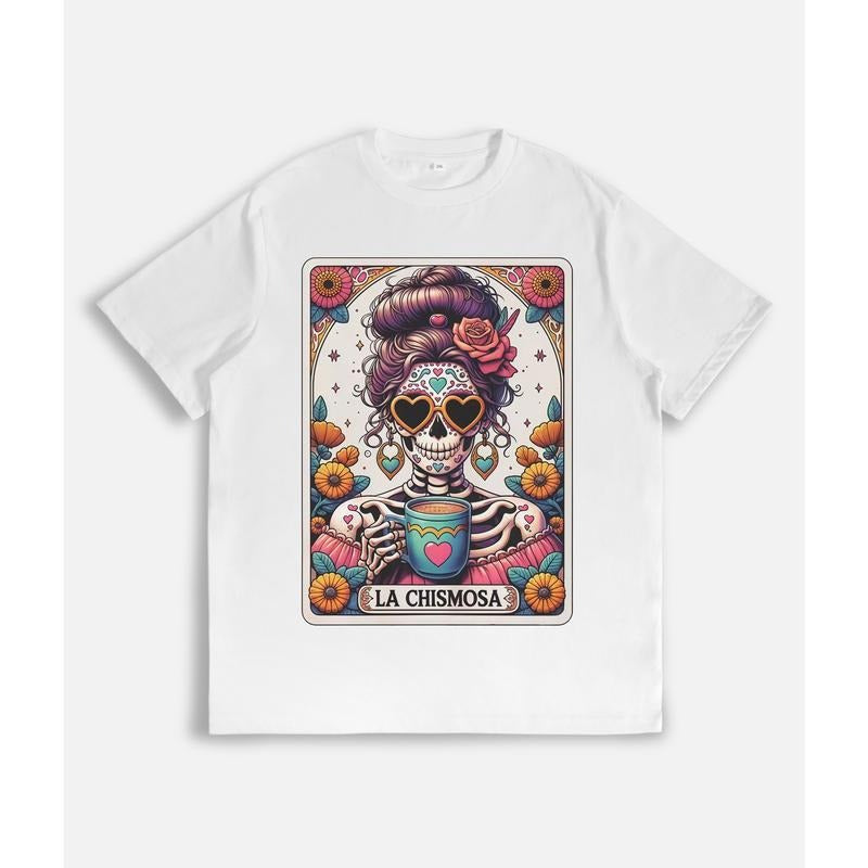 Tarot Design - Printed Unisex Round Neck T-shirt Comfortable Fabric Unisex Couple Short Sleeve Hoodie, Sweatshirt