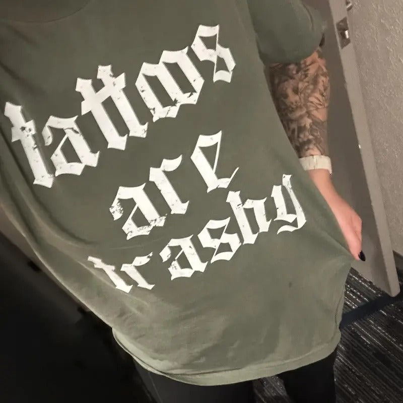 Tattoos are Trashy Graphic Tee - Comfort Colors Tee - Tattoo Shirt Hoodie, Sweatshirt | UrbanDripWear.com